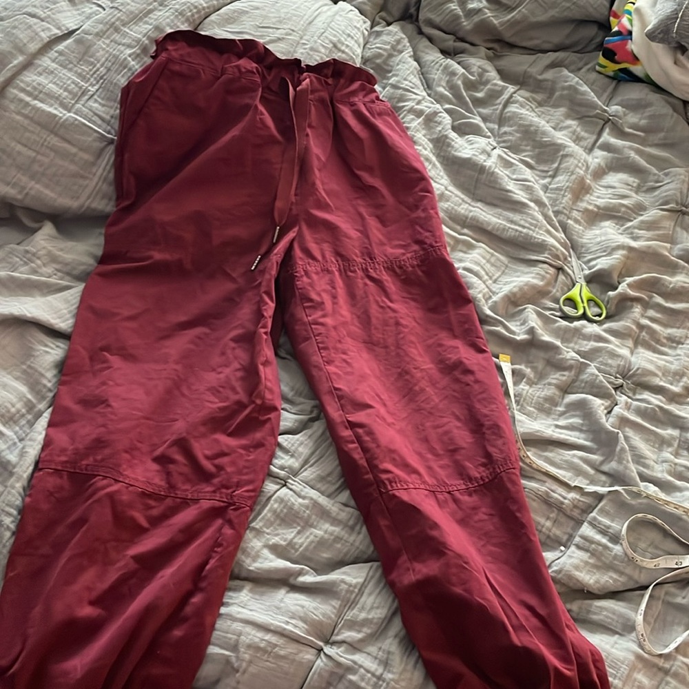 Urban outfitters paperbag waist pants maroon
